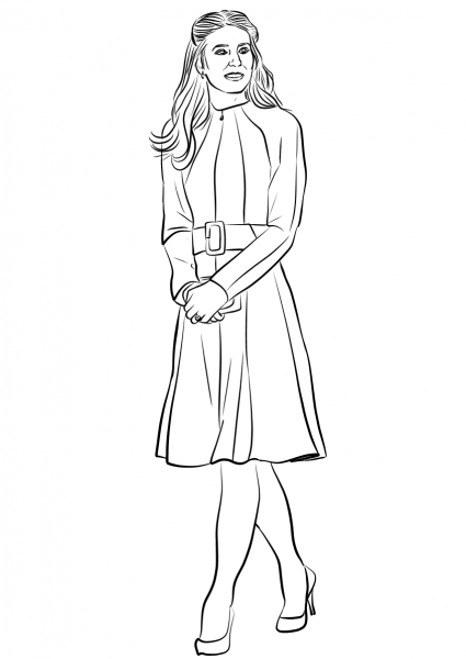 Catherine, Duchess of Cambridge coloring page image