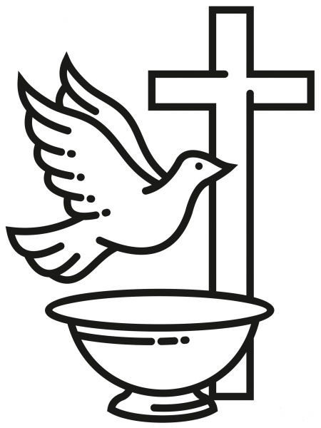Catholic Baptism coloring page image