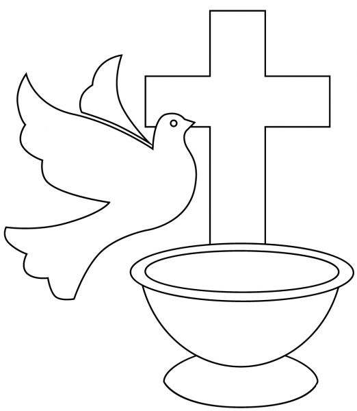 Catholic Baptism coloring page image