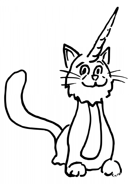 Catnicorn Fixed coloring page image