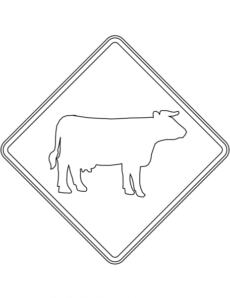 “Cattle” Sign in Australia coloring page image