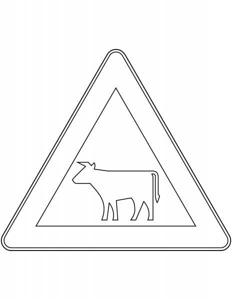 “Cattle” Sign in Germany coloring page image