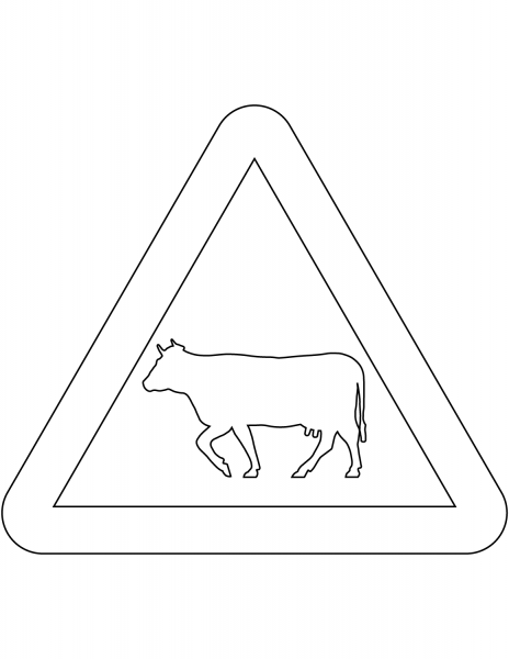 “Cattle” Sign in Sweden coloring page image