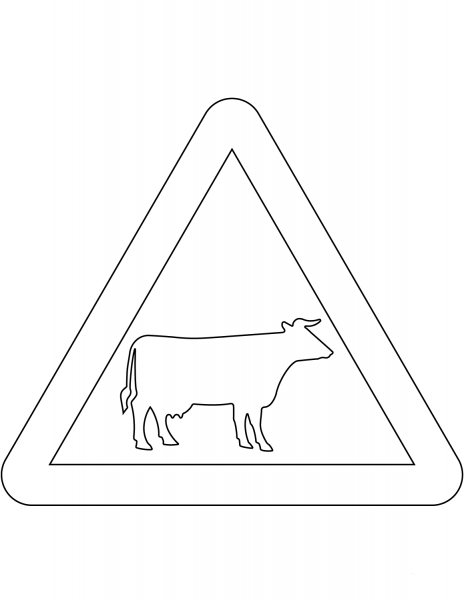 “Cattle” Sign in the United Kingdom coloring page image
