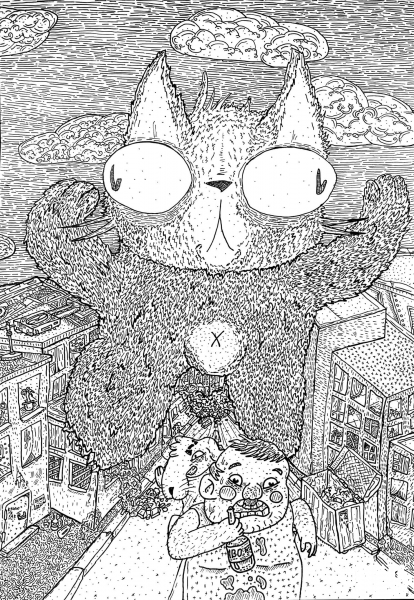 Catzilla by Kris Man coloring page image