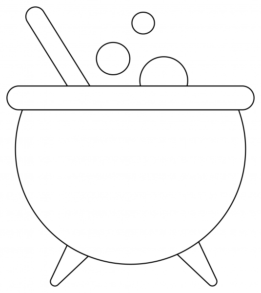 Cauldron coloring page image