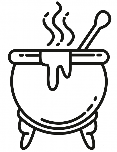 Cauldron coloring page image
