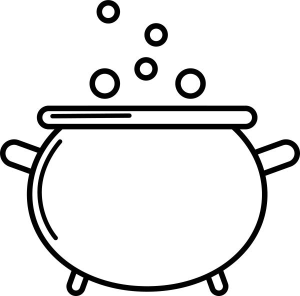 Cauldron coloring page image