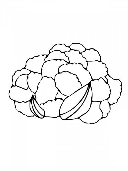 Cauliflower Head coloring page image