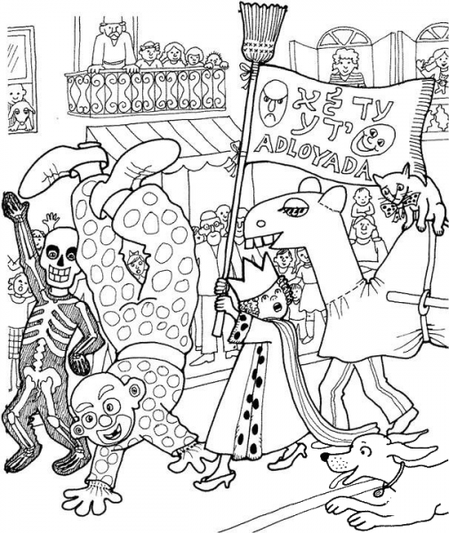 Celebration Of Purim  coloring page image