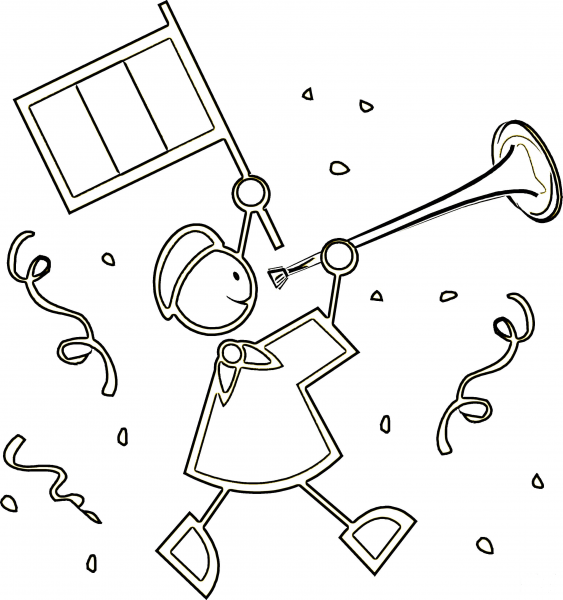 Celebration of the Bastille Day  coloring page image