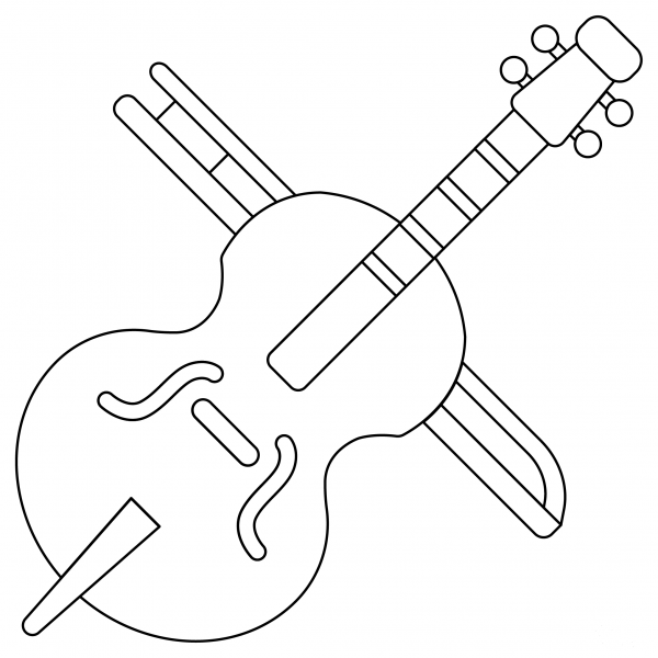 Cello coloring page image
