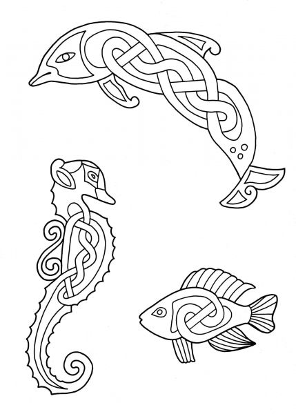 Celtic Animals Designs 3 coloring page image