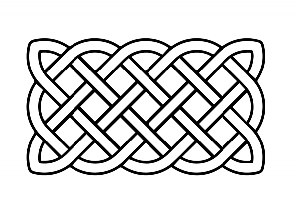 Celtic Basic Rectangular Knot coloring page image