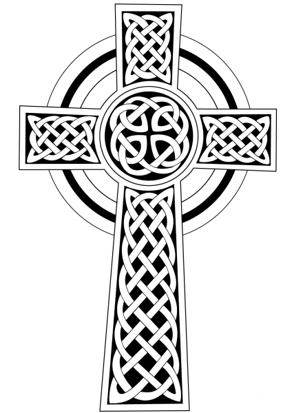 Celtic Cross coloring page image