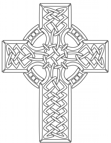 Celtic Cross  coloring page image