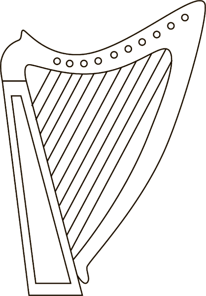 Celtic Harp coloring page image