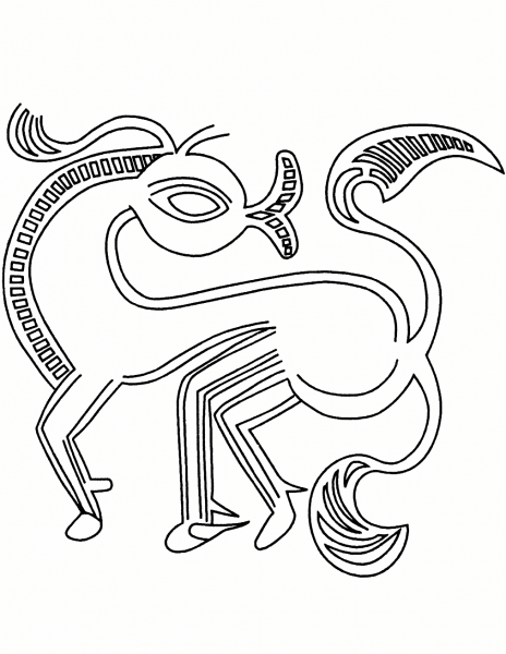 Celtic Horse Design coloring page image