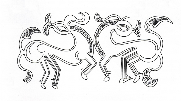 Celtic Horse Ornament coloring page image