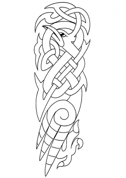 Celtic Knot Bird coloring page image