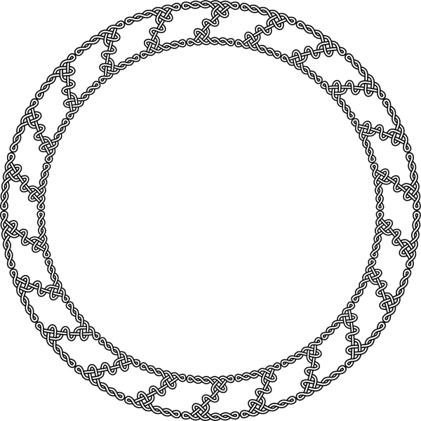 Celtic Knot Circle Frame coloring page image