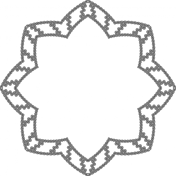 Celtic Knot Geometric Frame coloring page image