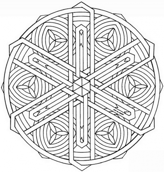 Celtic Knot Mandala coloring page image