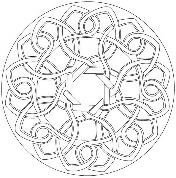 Celtic Knot Mandala coloring page image