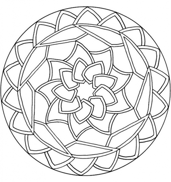 Celtic Knot Mandala with Flower coloring page image