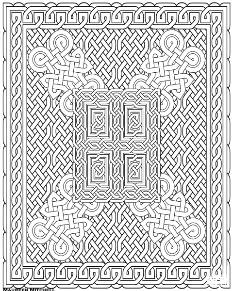Celtic Knot Pattern coloring page image