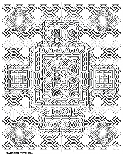 Celtic Knot Pattern coloring page image