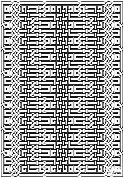 Celtic Knot Pattern coloring page image