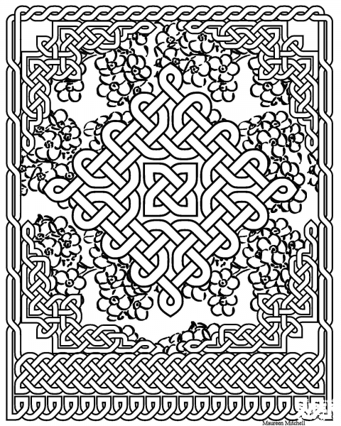 Celtic Knot Pattern coloring page image