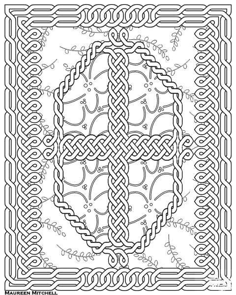 Celtic Knot Pattern coloring page image
