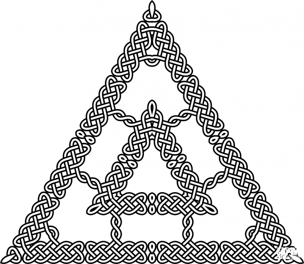 Celtic Knot Triangle coloring page image