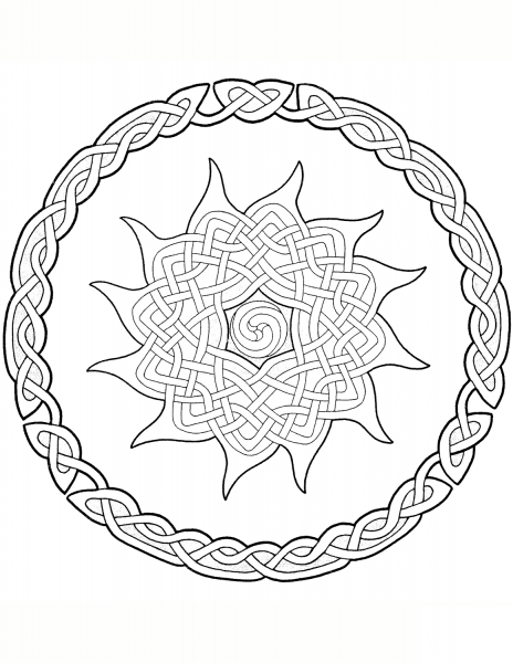 Celtic Mandala coloring page image