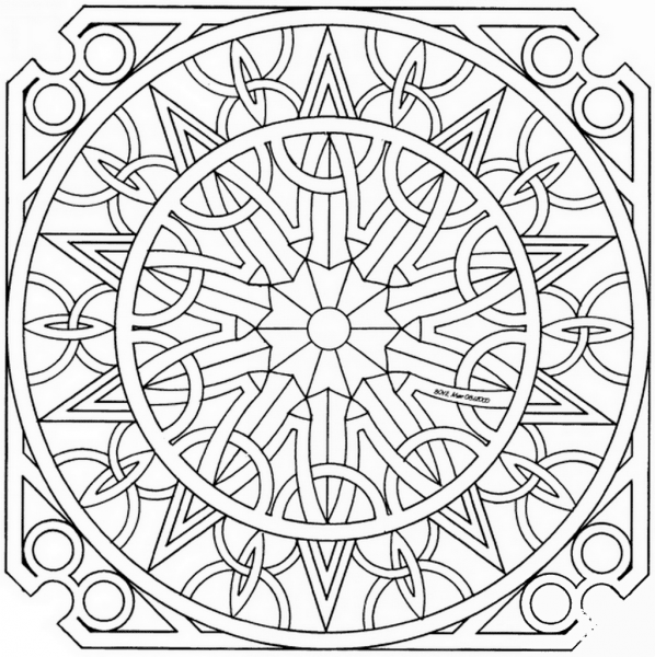 Celtic Mandala coloring page image