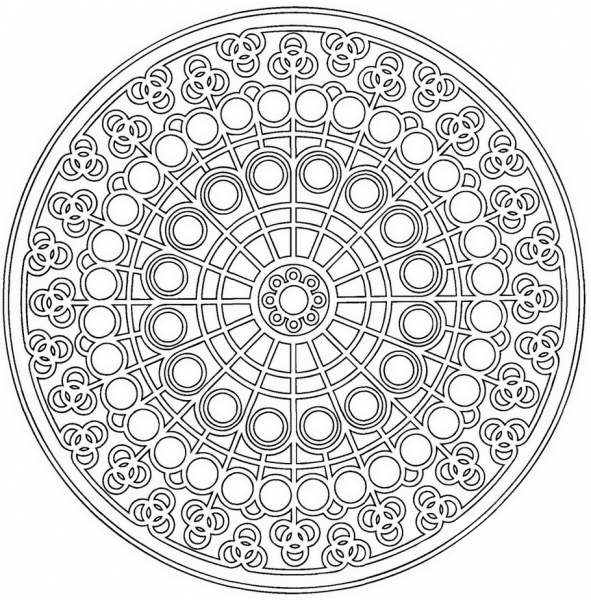 Celtic Mandala with Circle Pattern coloring page image