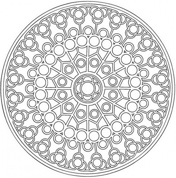 Celtic Mandala with Circles coloring page image