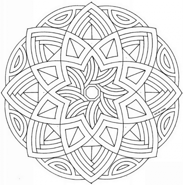 Celtic Mandala with Flower coloring page image