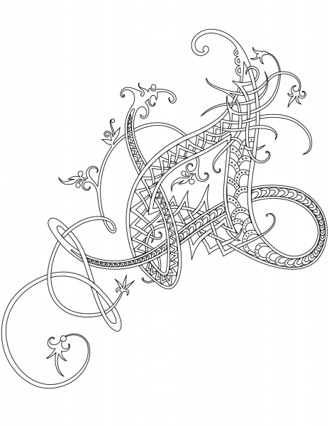 Celtic Ornament coloring page image