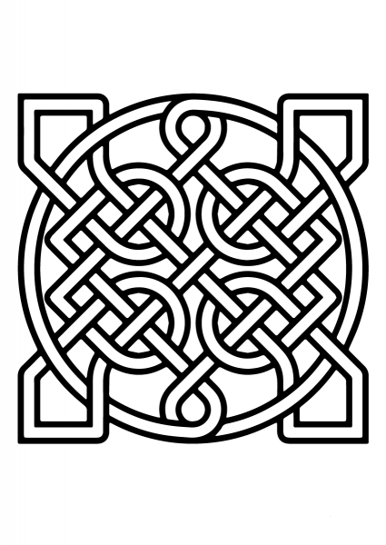 Celtic Ornamental Knot Insquare coloring page image