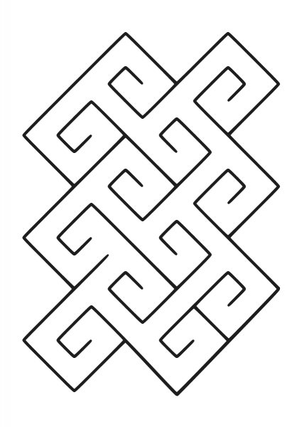 Celtic Spiral Tile Pattern coloring page image