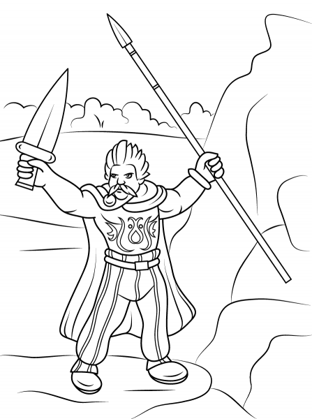 Celtic Warrior coloring page image