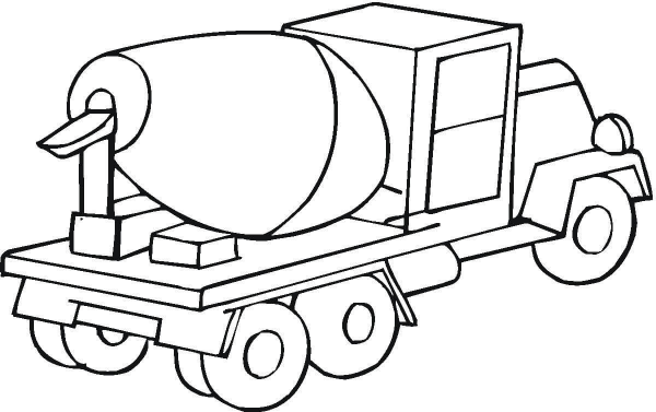 Cement Mixer Car  coloring page image