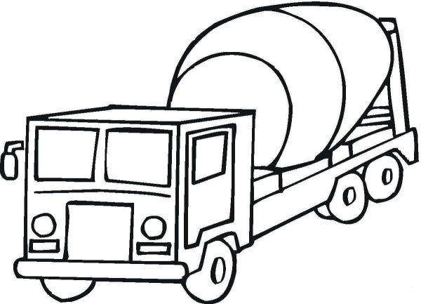 Cement Mixer  coloring page image