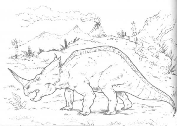Centrosaurus Lambe Dinosaur coloring page image