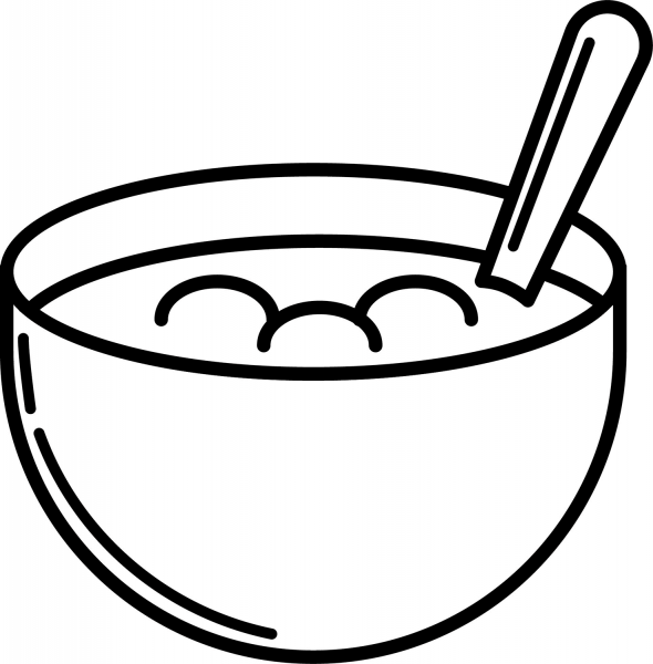 Cereal bowl coloring page image