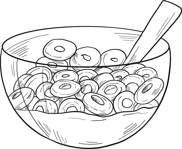 Cereal Bowl coloring page image