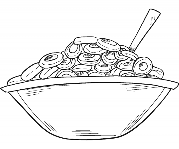 Cereal Bowl coloring page image